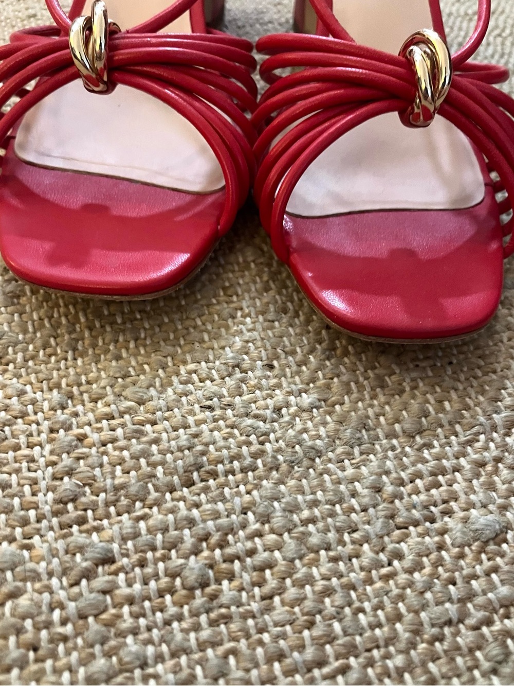 Loeffler Randall Minna Red Leather Heeled Sandal - Picture 7 of 10